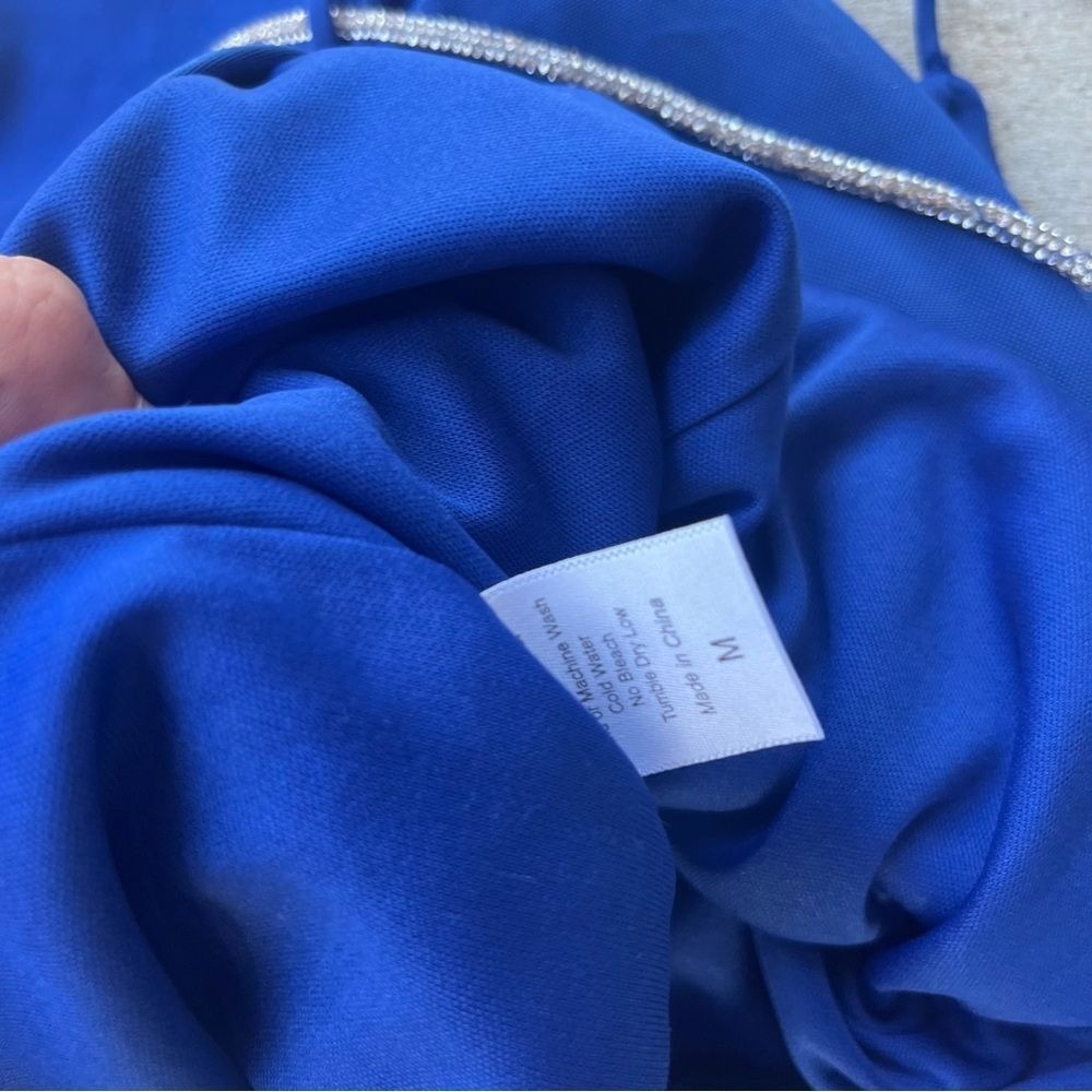 Mesh Rhinestone Open Back Dress in Blue Lucy in the sky Size M - Picture 6 of 6
